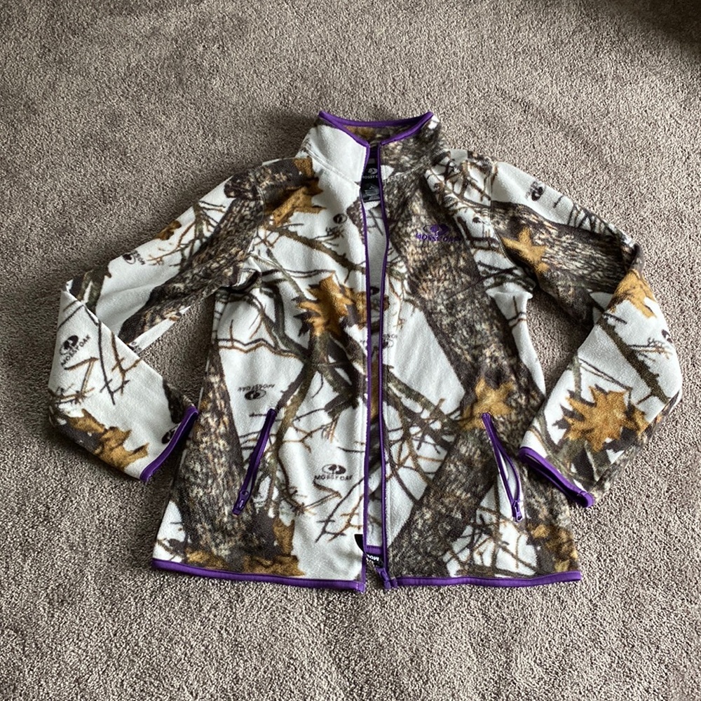 Mossy Oak Camo Hunting Full Zip Thermal Fleece Jacket SIZE M